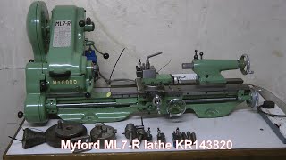 Myford ML7R lathe serial number KR143820 with Newton Tesla variable speed controller [upl. by Sapowith]