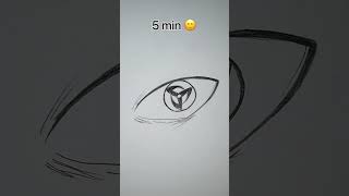 How to Draw Mangekyou Sharingan in 10sec 10mins 10hrs shorts [upl. by Haididej]