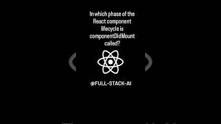 In which phase of the React component lifecycle is componentDidMount called react reactinterview [upl. by Simpkins]