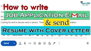 How to write Email for Job and attach resume amp cover letter  LearnVid Dr Dipti [upl. by Ecinrahs]