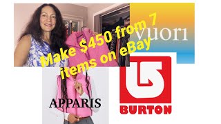 Huge Thrift haul Make 450 new with tags Vuori Burton Nike thrift and sell for a profit on eBay [upl. by Ahsemac108]