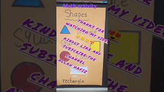 Math activity on shapes😍  circle ⭕ square and rectangle shapes shorts foryou like subscribe [upl. by Negyam]