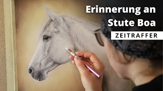 Pastellkunstwerk von Stute Boa als Erinnerung  Pferd malen lassen in Pastell [upl. by Gonroff]