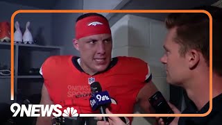 Garett Bolles speaks after Broncos win over Tampa Bay [upl. by Noiraa]