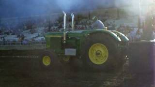 John Deere 5020 and Ironman Pulling Sled at The 2009 Great Jones County Fair [upl. by Nasar]