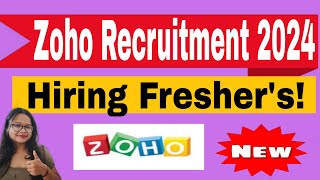 ZOHO Corp Off Campus Drive 2024  Hiring for Freshers as Software Developer [upl. by Eylloh]