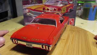 Plastic Models  125 AMT 1970 Chevy Impala Fire Chief  Completed Build Review [upl. by Yeloc]