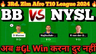 BB vs NYSL Dream11 Prediction  Bb vs Nysl dream11 team  bb vs nysl dream11 [upl. by Ijies]