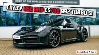 UNREAL POWER 852 BHP ON ANOTHER ES700 992 TURBO S WITH TITANIUM EXHAUST esmotoruk 911turbos [upl. by Foulk171]