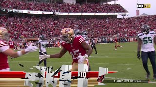 Purdys TD pass to Jennings restores 49ers lead vs Seahawks [upl. by Nadnal101]