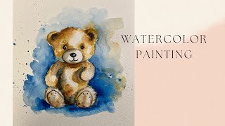 Teddy bear Watercolor painting [upl. by Ayouqes814]