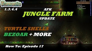 Terraria 1344 HOW TO  Build an AFK Jungle Farm  Expert  Turtle Shells  More  Episode 17 [upl. by Eralcyram]