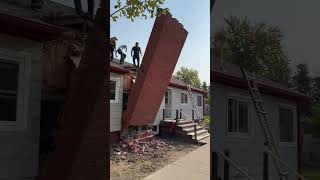 Demolishing a Chimney for an addition remodel demolition chimney demo remodel [upl. by Atiuqa]