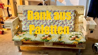 Bank aus Paletten bauen für Garten Terrasse Buscraft Lager diy Tutorial [upl. by Willett]