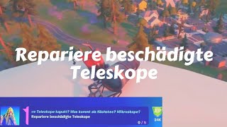 Repariere beschädigte Teleskope  Foreshadowing Quest alle 5 Orte  Fortnite Auftrag [upl. by Larue]