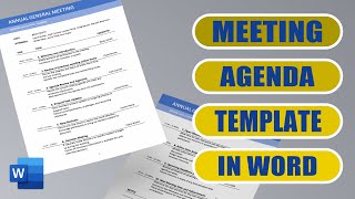 Create a Meeting Agenda Template in Word  Easy Tutorial [upl. by Bright611]