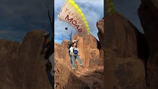 The most Zen BASE jump you will ever see Tandem BASE Moab moab tandembase basejump travel [upl. by Repard]