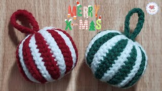 Easy Crochet Christmas Ball Ornaments  Crochet Tutorial [upl. by Aleekahs117]