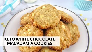 Keto White Chocolate Macadamia Nut Cookies [upl. by Ynabe]