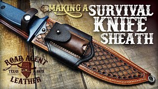 Making a Leather amp Kydex Survival Knife Sheath Leather Working ASMR [upl. by Mcquillin]