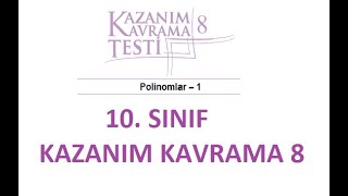 10 Sınıf Matematik MEB Kazanım Kavrama Testi8 Polinomlar1 20182019 [upl. by Ji]