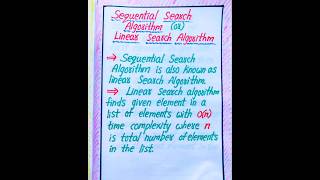 Sequential Search Algorithm in Data Structures LahariVlogs shorts datastructures [upl. by Calysta]