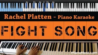 Rachel Platten  Fight Song  LOWER Key Piano Karaoke  Sing Along  Cover with Lyrics [upl. by Nilla]