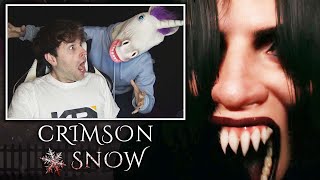 MI NOVIA ME ASUSTA MIENTRAS JUEGO TERROR  CRIMSON SNOW [upl. by Lezley]