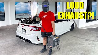 CUTTING THE EXHAUST ON MY CIVIC TYPE R [upl. by Stillmann]