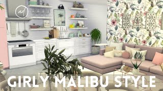 GIRLY MALIBU STYLE APARTMENT  Sims 4  CC SPEED BUILD [upl. by Tanner815]