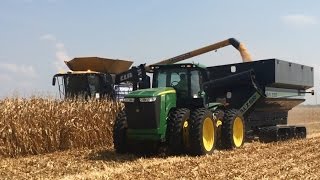 Balzer 2200 On Tracks amp Claas Lexion 780  Farm Progress Show 2015 [upl. by Anamor]