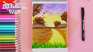 Cómo pintar un PAISAJE DE OTOÑO con goauche  ideas de paisajes [upl. by Erdnoid438]