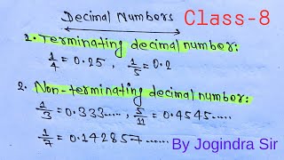 Terminating Decimal Number  Non terminating decimal number  Recurring decimal number [upl. by Tutto]