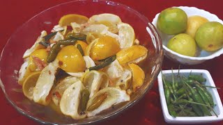 Pickle without Chilli Powder  White Lemon Pickle  Lemon Pickle  Vella Naranga Achar [upl. by Atirihs787]