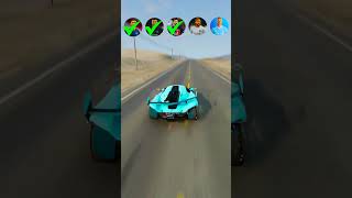 🚘CR7 vs Messi vs Mbappe Jump Challenge 3 ⚽️ beamngdrive simulator shorts ronaldo football [upl. by Ameline]