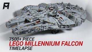 7500Piece LEGO Millennium Falcon Timelapse 33 hours  100x speed [upl. by Neltiac326]