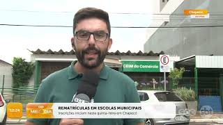 Período de rematrículas iniciam nesta quintafeira em Chapecó  Educação  SCC MeioDia [upl. by Ennayd]