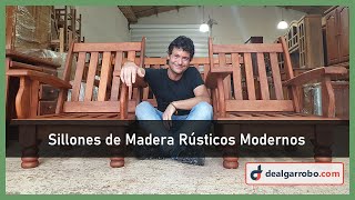 ⭐ Sillones de Madera con Almohadones y Juegos de Living  dealgarrobocom [upl. by Viddah]