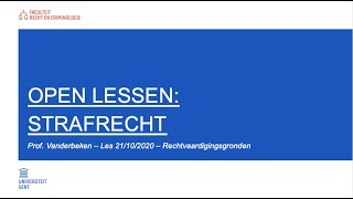 Open lessen UGent  Opleiding Rechten  Strafrecht [upl. by Winchester]