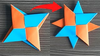 How To Make A Paper Double Ninja Star  Easy Origami [upl. by Pharaoh764]