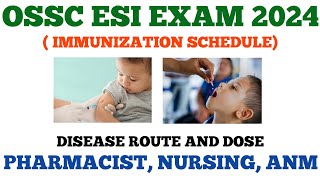 Immunization Schedule 💉 Social Pharmacy  OSSC ESI Exam 2024 pharmacist nursingofficer anm [upl. by Peti492]