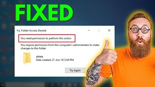 You need permission to perform this action  Windows 1011  FIX Destination Folder Access Denied [upl. by Bonnell397]