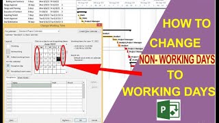 How to change non working days to working days calendar setting project schedule [upl. by Budwig]