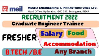 MEIL Recruitment 2022  Career openings for fresh B TechBE graduates  Any Trade  20212022 [upl. by Diley]