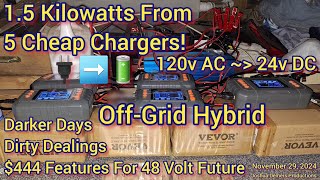 5 Vevor Chargers  15 KWh DC From Generator Free Upgrade  Darker Days amp Dirty Sine Wave Dealings [upl. by Auqenes285]