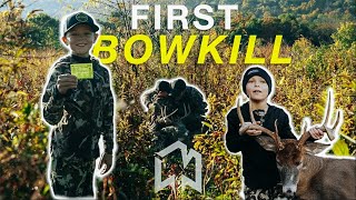 Landon killed his FIRST buck with a BOW full episode  a bonus hunt [upl. by Anuhsal]