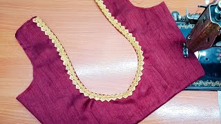 training Blouse lace Design back neck Blouse Design latest Blouse Cutting and Stitching [upl. by Sweeney]