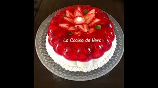 Gelatina de fresas con crema y leche condensada [upl. by Kazue]