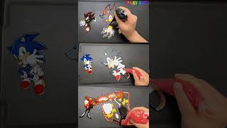 Sonic the hedgehog 3 Shadow VS Hedgehog VS Dr Eggman Pancake art Challenge shorts [upl. by Nauqes]