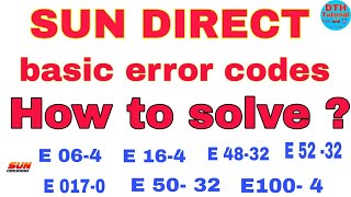 Sun Direct basic error codes how to solve DTH Tutorial tamil [upl. by Sevein]